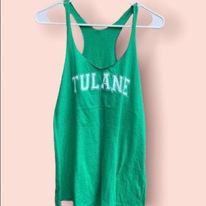 Tulane University Kelly green L Racerback tank top